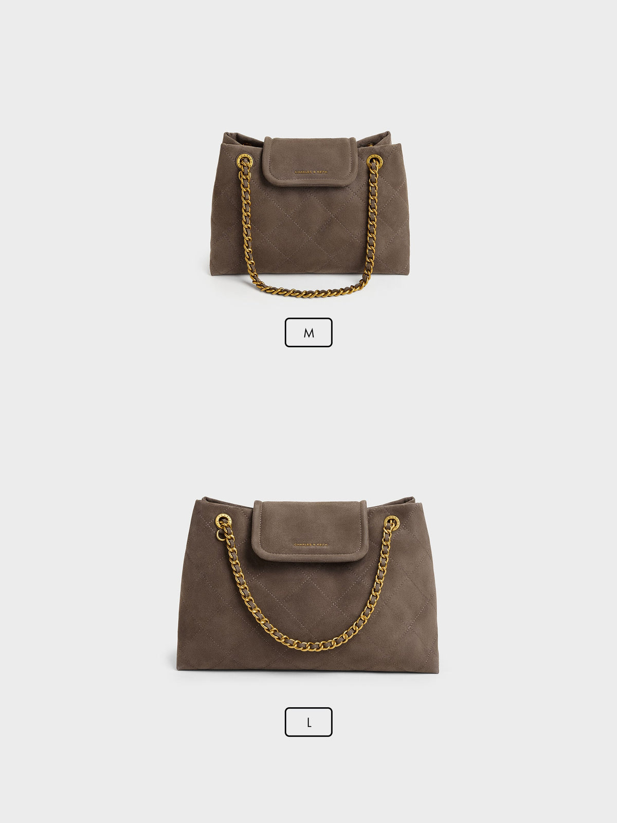 Apfra Quilted Shoulder Bag - Stone Grey | CHARLES & KEITH