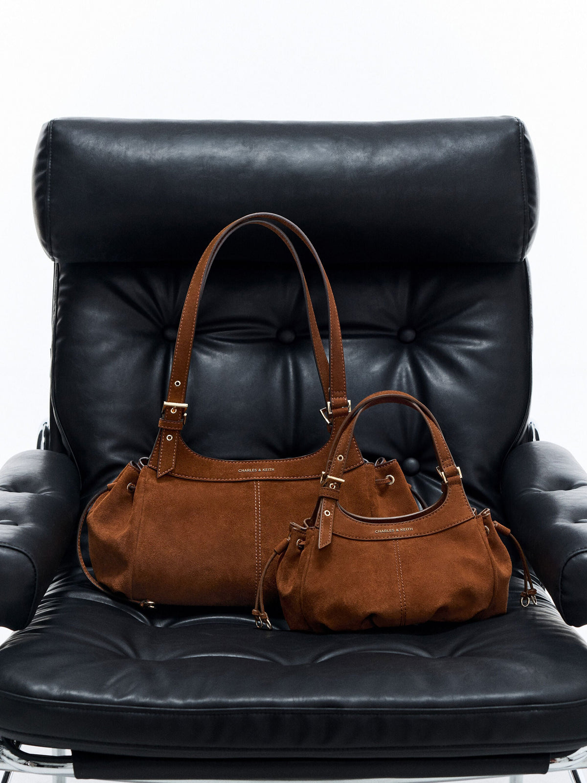 Lillith Drawstring Tote Bag - Pecan Brown | CHARLES & KEITH