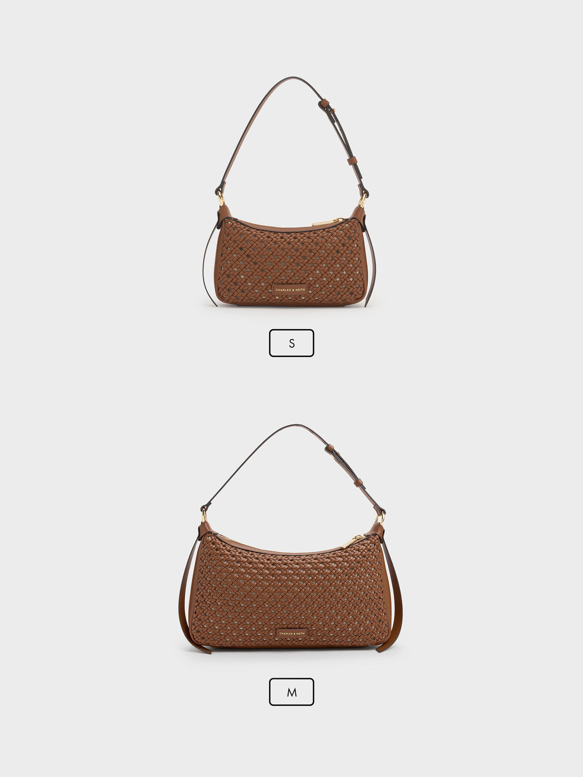 Mini Calla Woven Shoulder Bag - Chocolate | CHARLES & KEITH