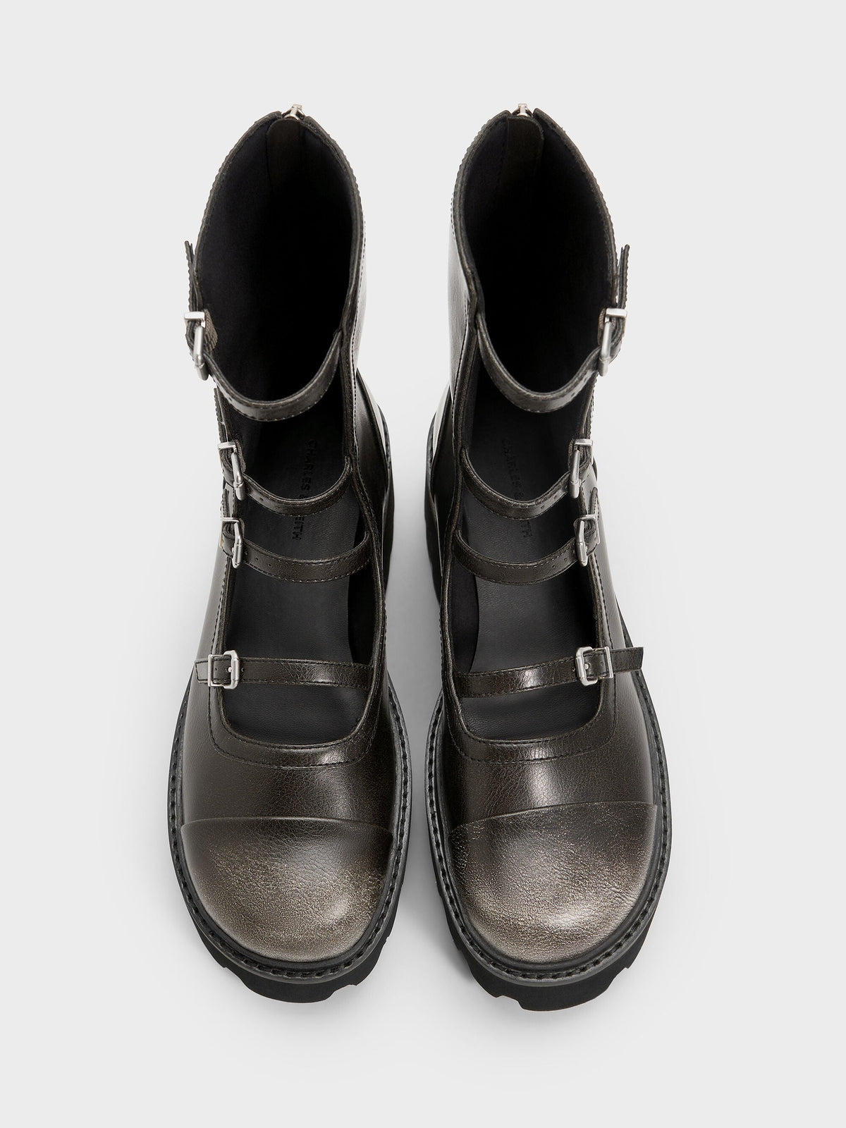 Celia Multi-Strap Calf Boots - Multi | CHARLES & KEITH