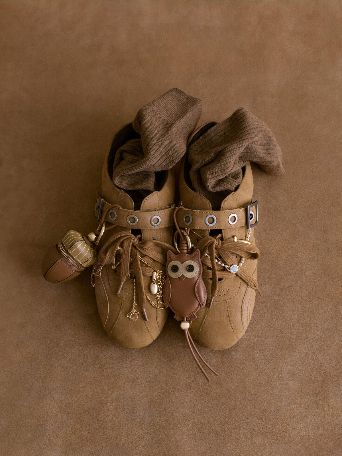 Jollie Grommet Mary Jane Sneakers - Sand | CHARLES & KEITH
