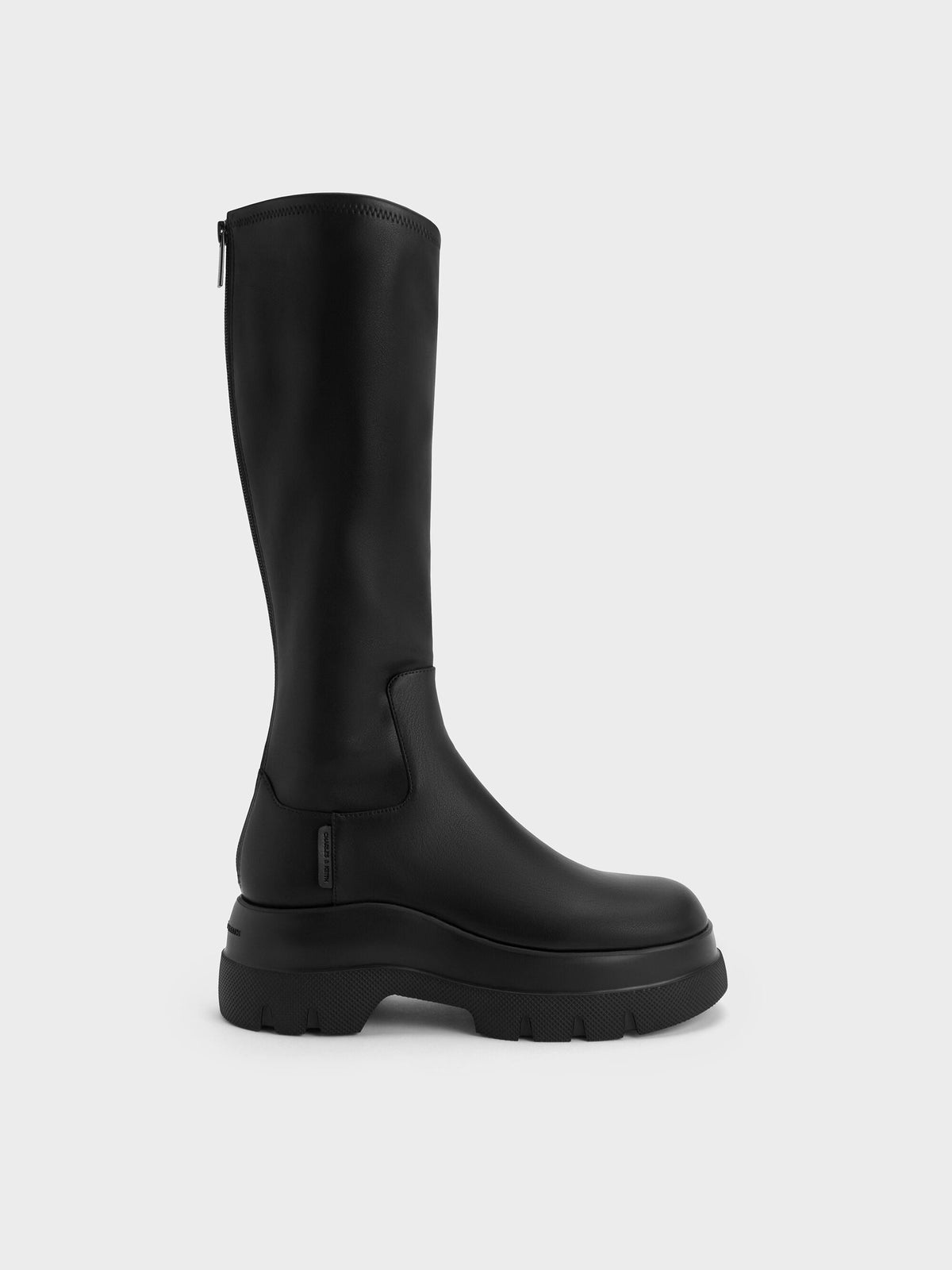 Leoi Chunky Knee-High Boots - Black | CHARLES & KEITH