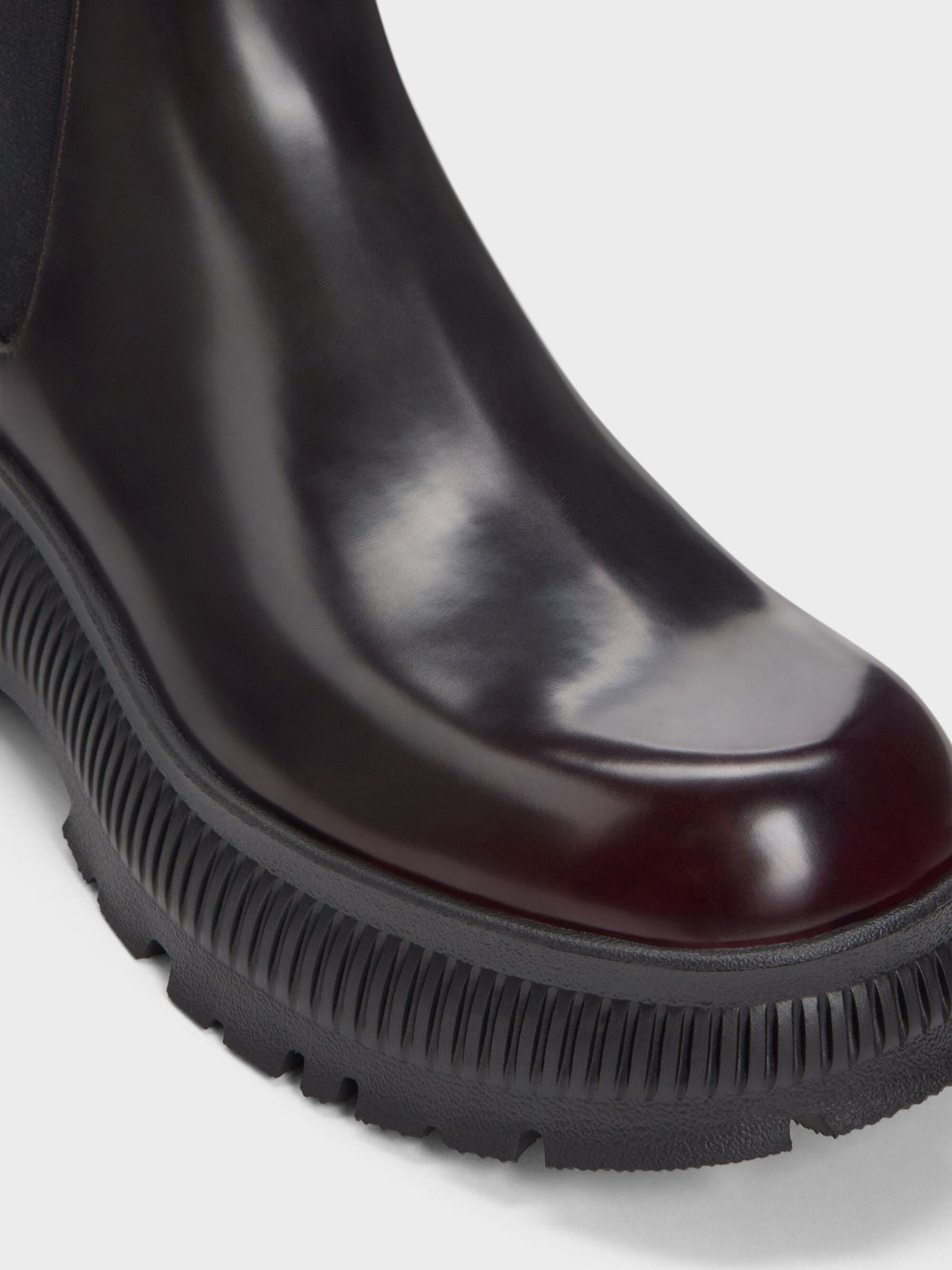 Darra Ridged-Sole Ankle Boots - Burgundy | CHARLES & KEITH