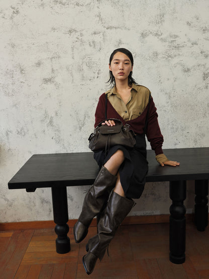Aether Tassel-Zip Knee-High Boots - Dark Brown | CHARLES & KEITH