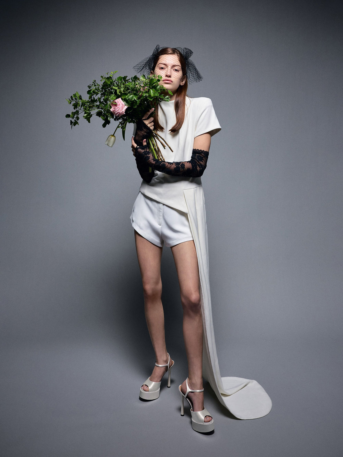 Francesca Peep-Toe Platform Heels - White | CHARLES & KEITH