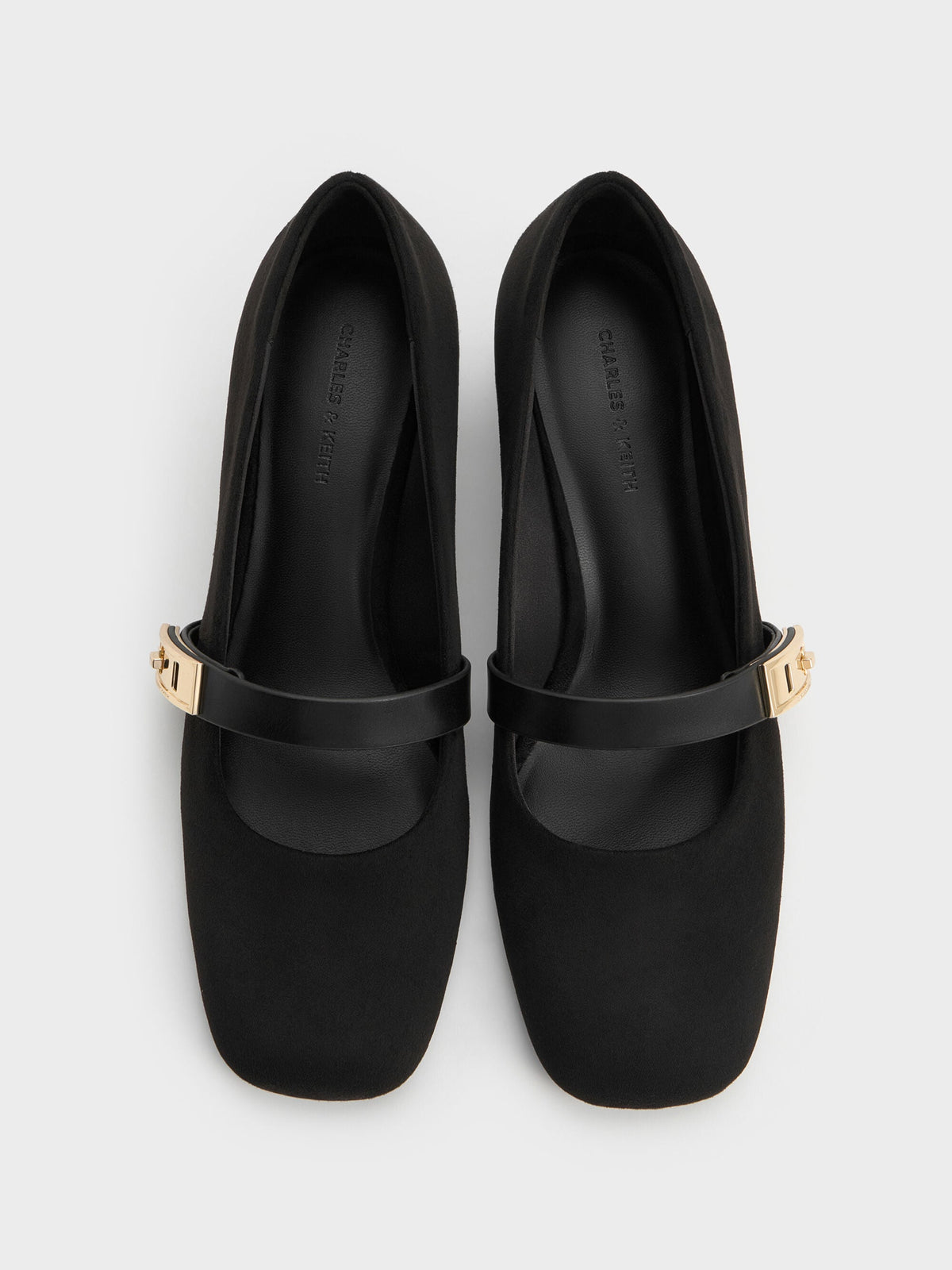 Lando Faux Suede Mary Jane Pumps - Black2 | CHARLES & KEITH