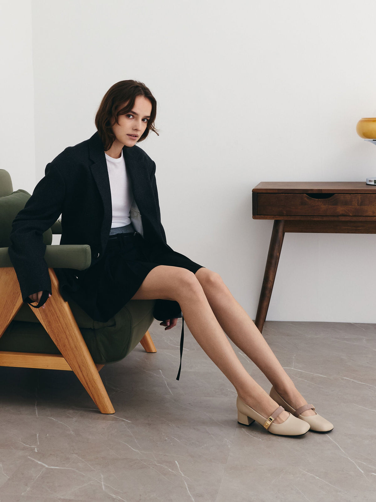 Lando Two-Tone Mary Jane Pumps - Chalk | CHARLES & KEITH