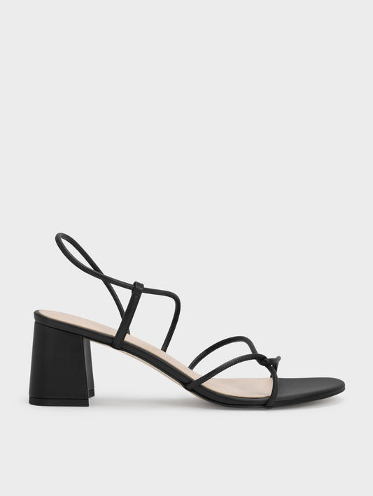 Meadow Strappy Block Heel Sandals - Black | CHARLES & KEITH