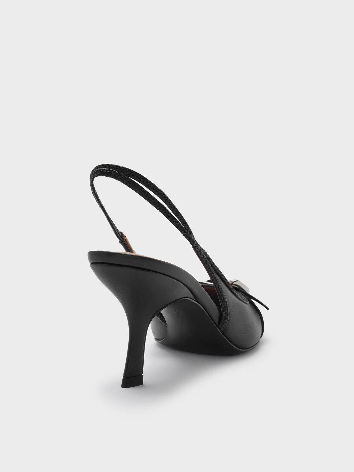Anita Buckled Pointed Slingback Pumps - Black | CHARLES & KEITH