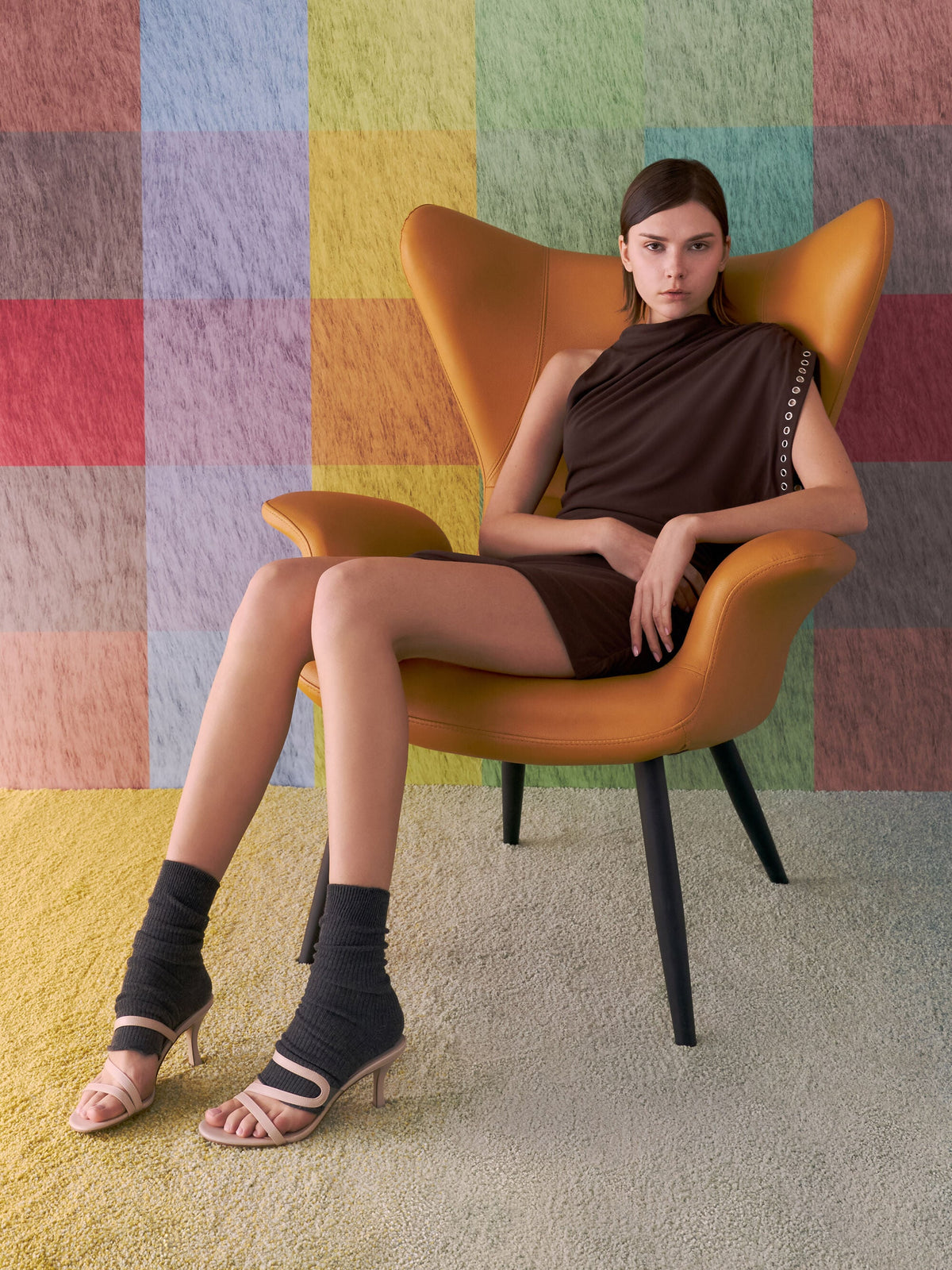 Arden Wavy Heeled Mules - Light Pink | CHARLES & KEITH