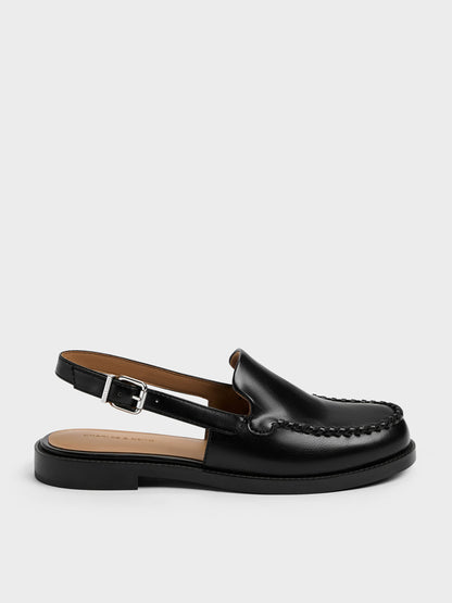Gale Slingback Loafers - Black | CHARLES & KEITH