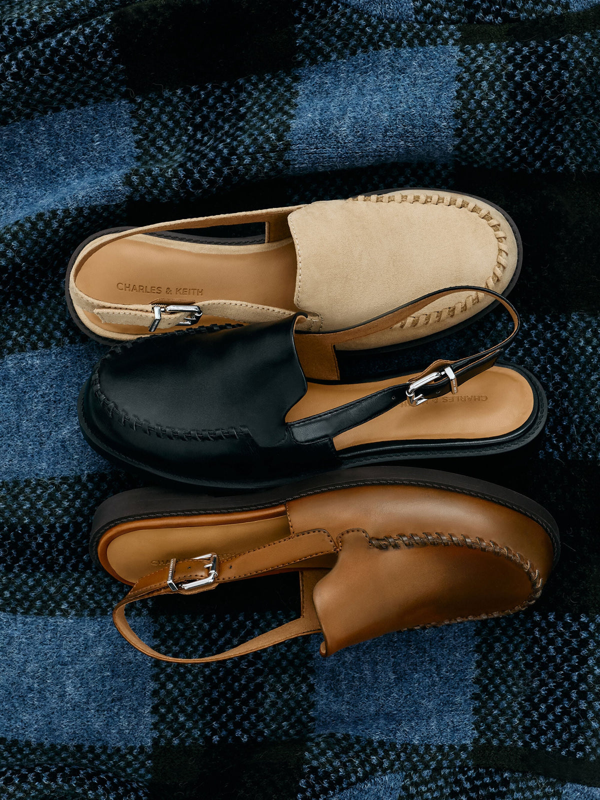Gale Slingback Loafers - Black | CHARLES & KEITH
