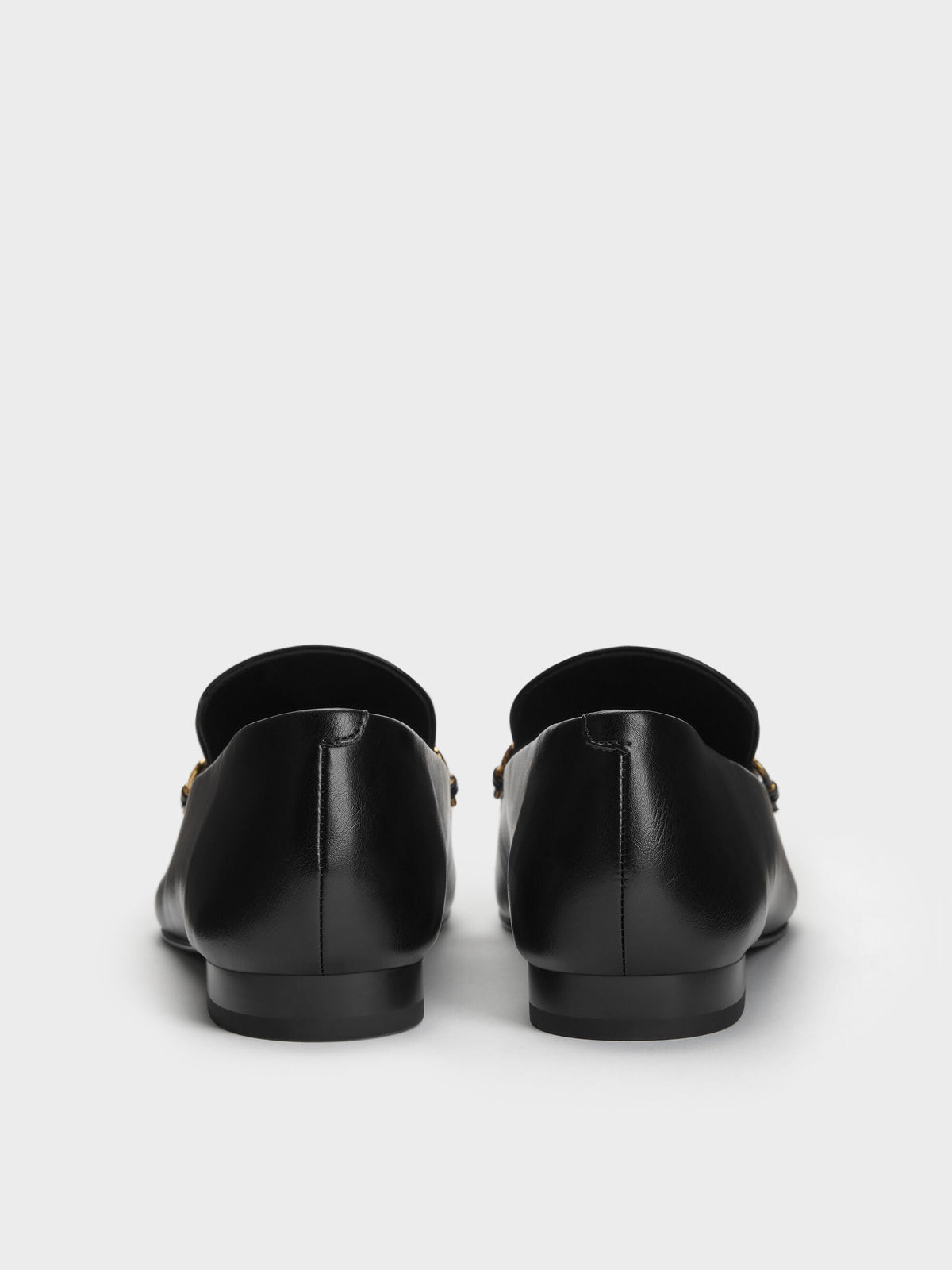 Metallic-Accent Loafers - Black | CHARLES & KEITH