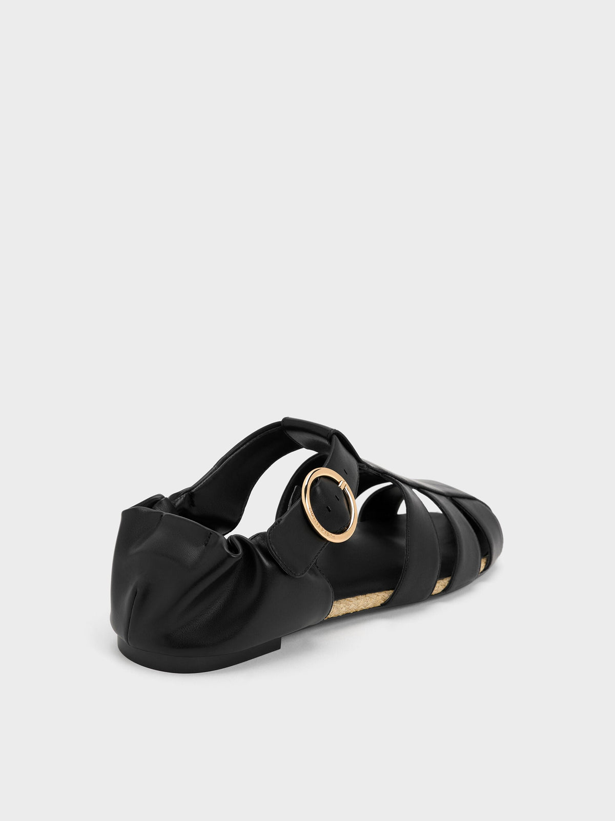 Caged Flat Espadrilles - Black | CHARLES & KEITH