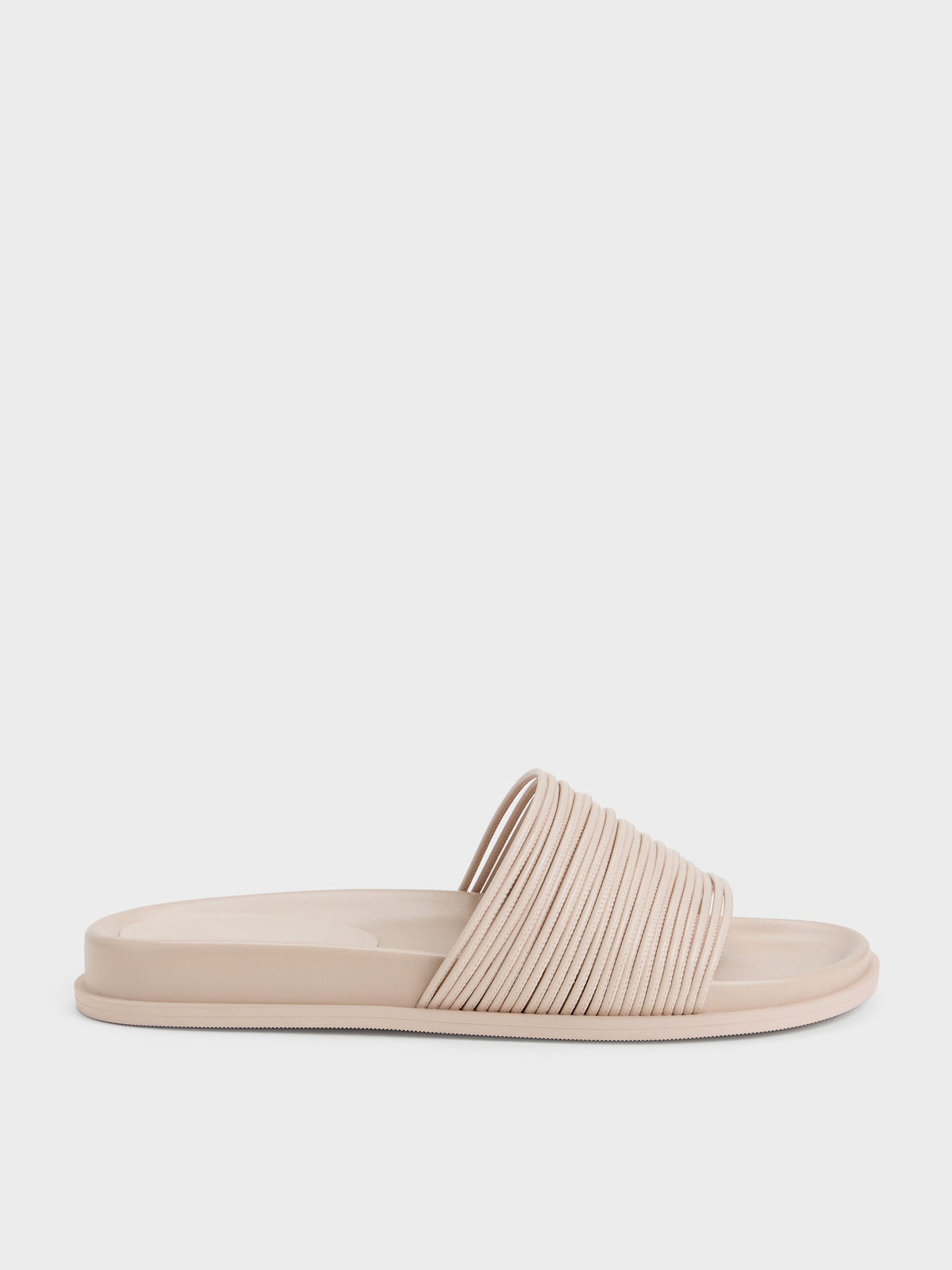 Fianna Strappy Slide Sandals - Beige | CHARLES & KEITH