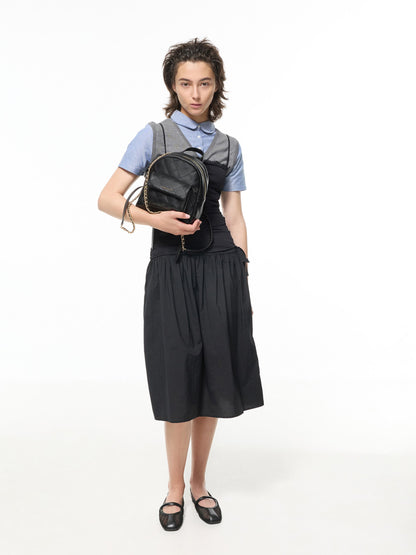 Ellory Mesh Slingback Mary Jane Flats - Black Textured | CHARLES & KEITH
