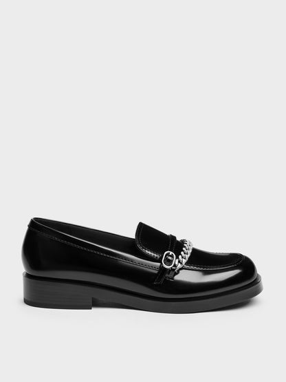 Georgie Chain Loafers - Black Box | CHARLES & KEITH