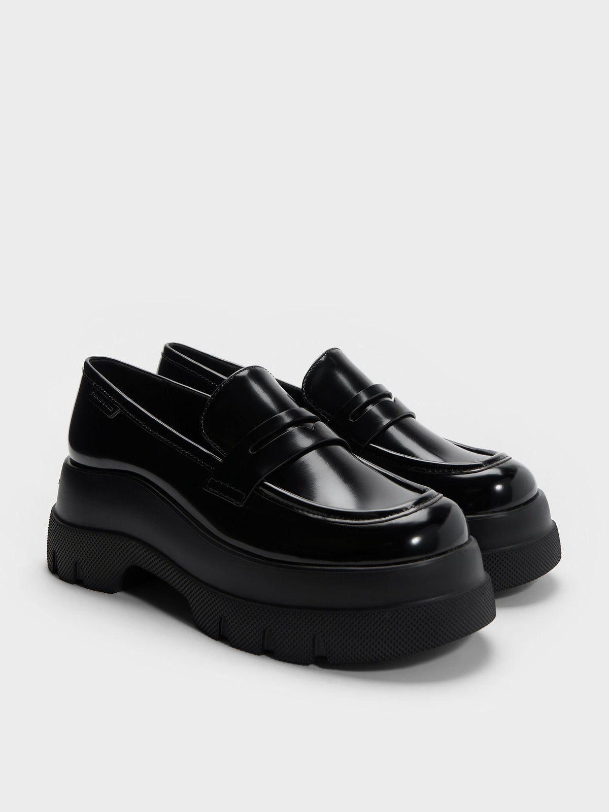 Leoi Platform Penny Loafers - Black Box | CHARLES & KEITH