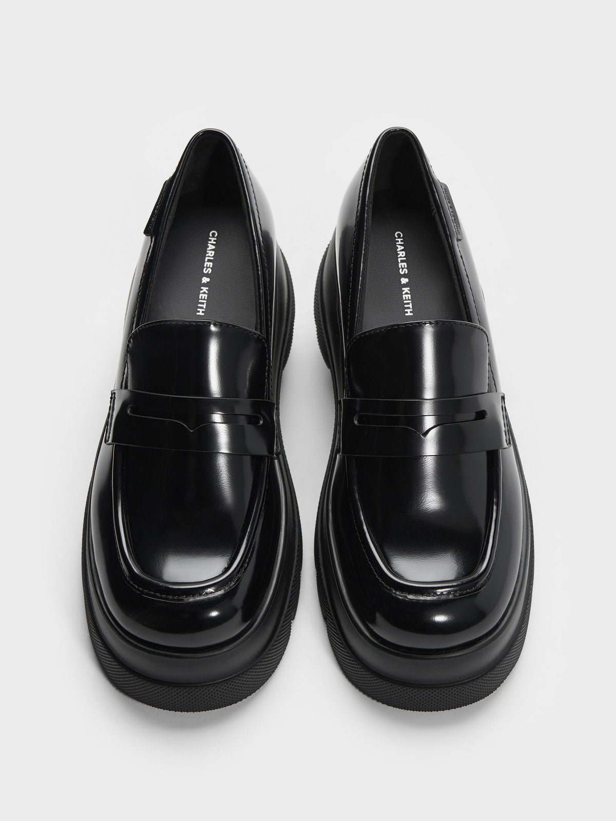 Leoi Platform Penny Loafers - Black Box | CHARLES & KEITH