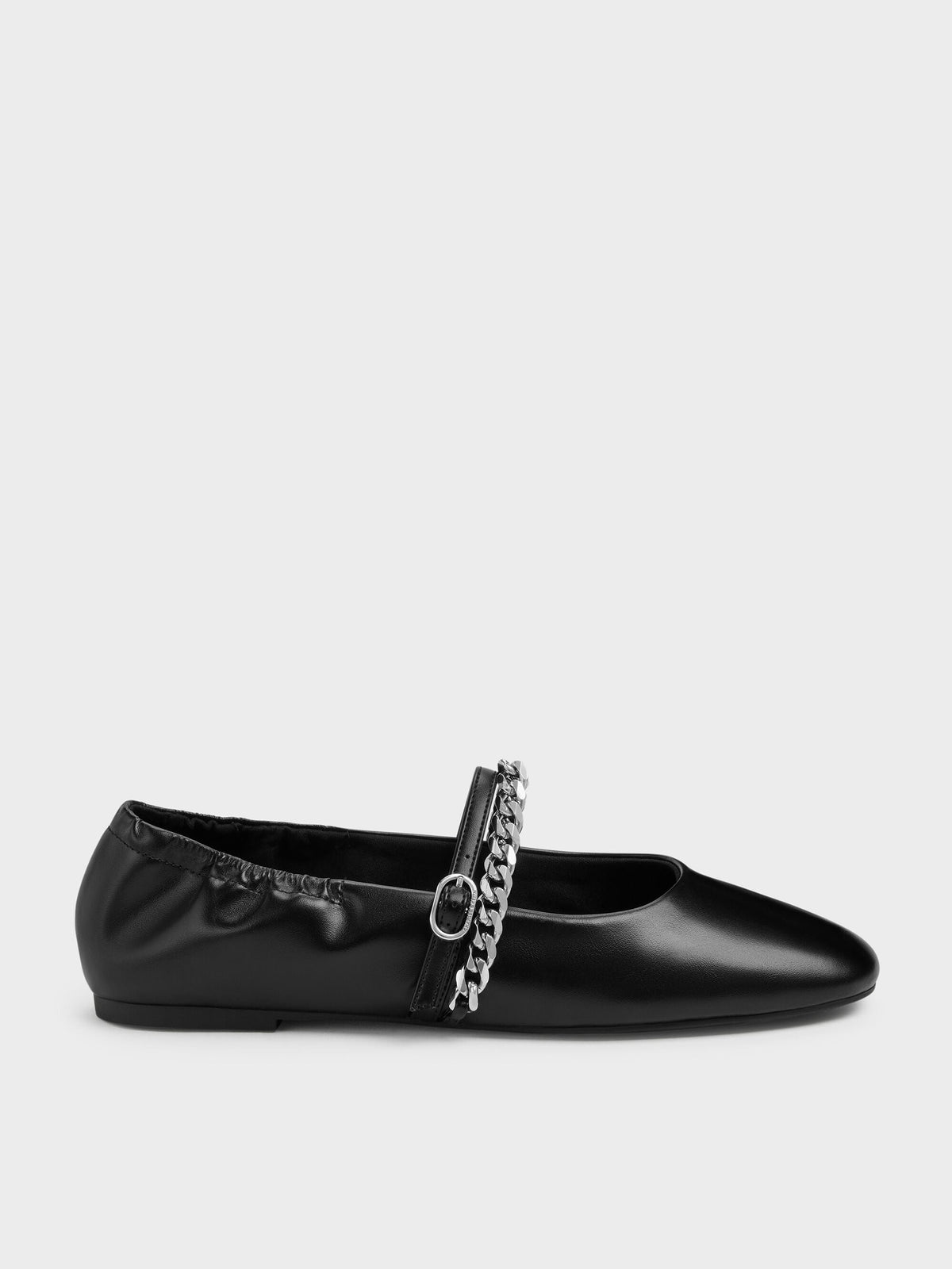 Georgie Chain Mary Jane Flats - Black | CHARLES & KEITH