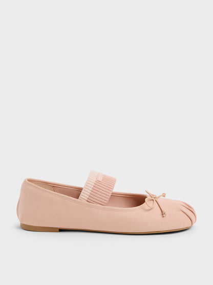 Winona Faux Suede Mary Jane Flats - Blush | CHARLES & KEITH