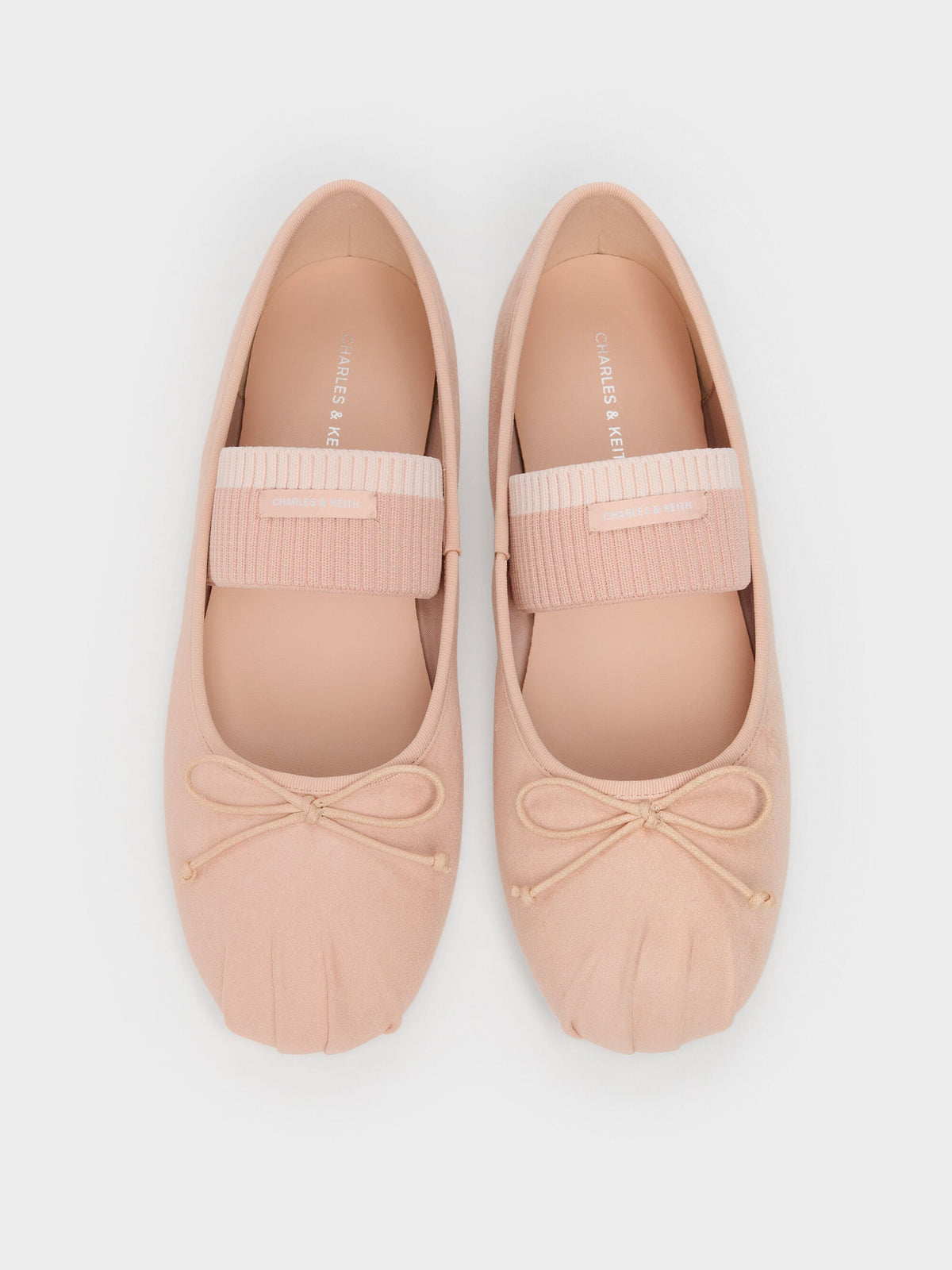 Winona Faux Suede Mary Jane Flats - Blush | CHARLES & KEITH