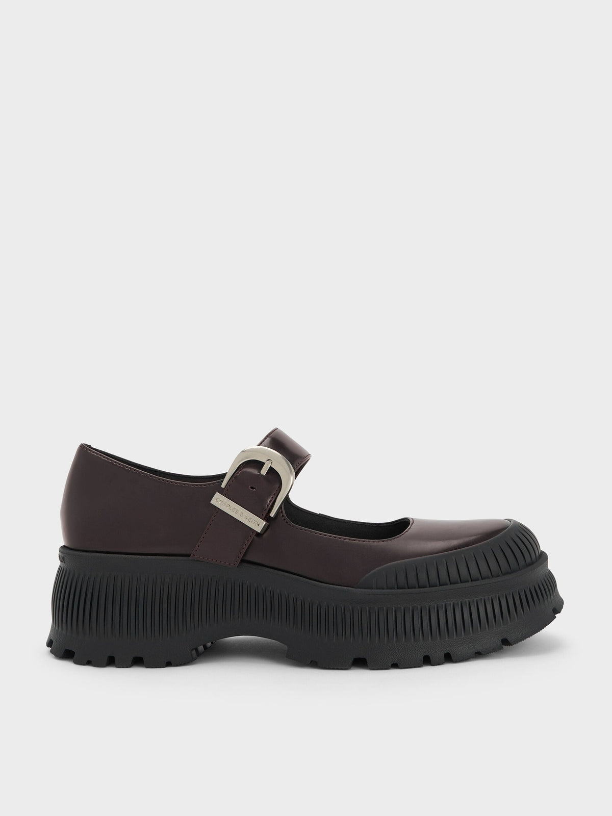 Darra Platform Mary Janes - Burgundy | CHARLES & KEITH