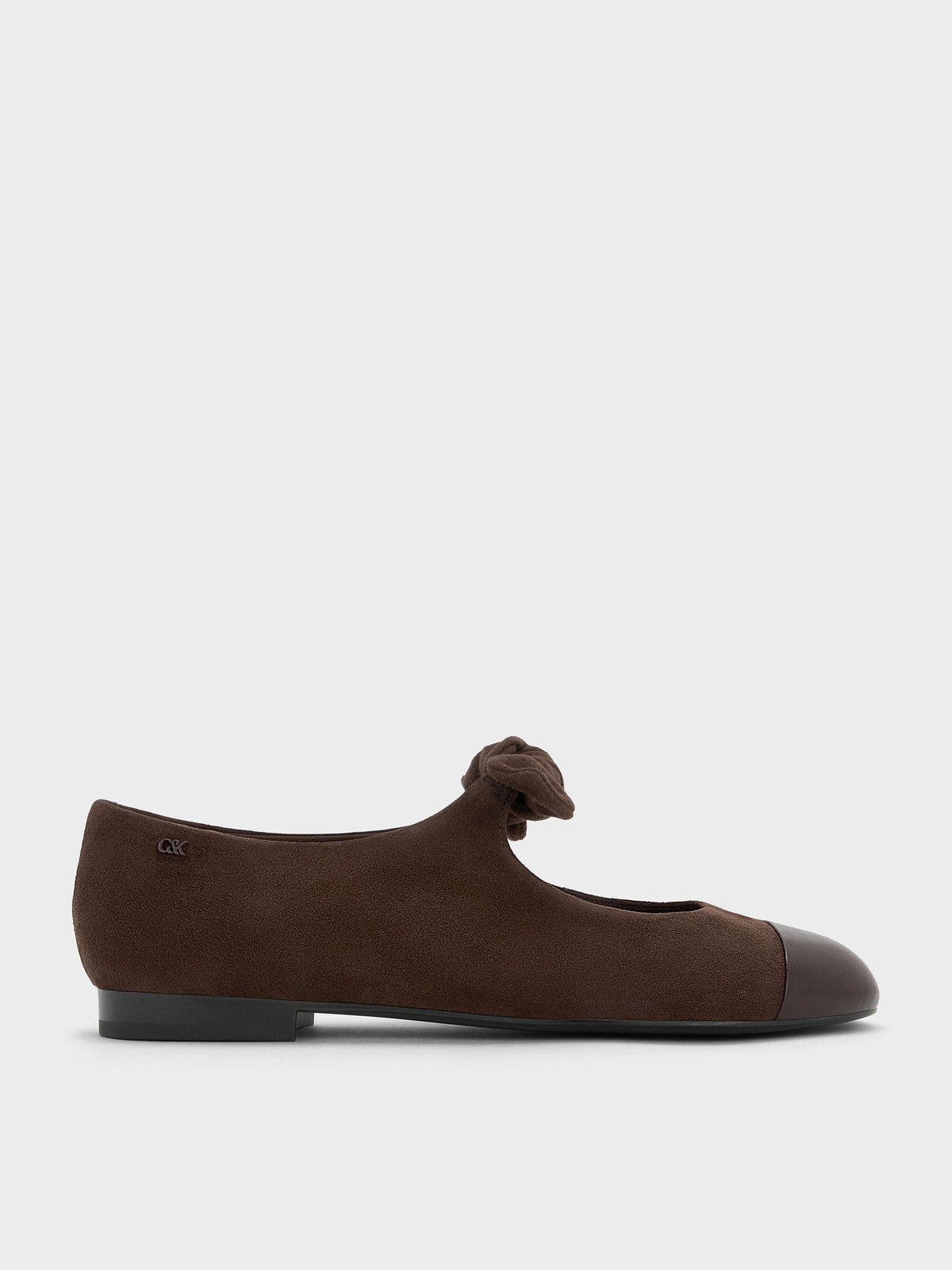 Suede & Leather Mary Janes - Dark Brown Textured | CHARLES & KEITH