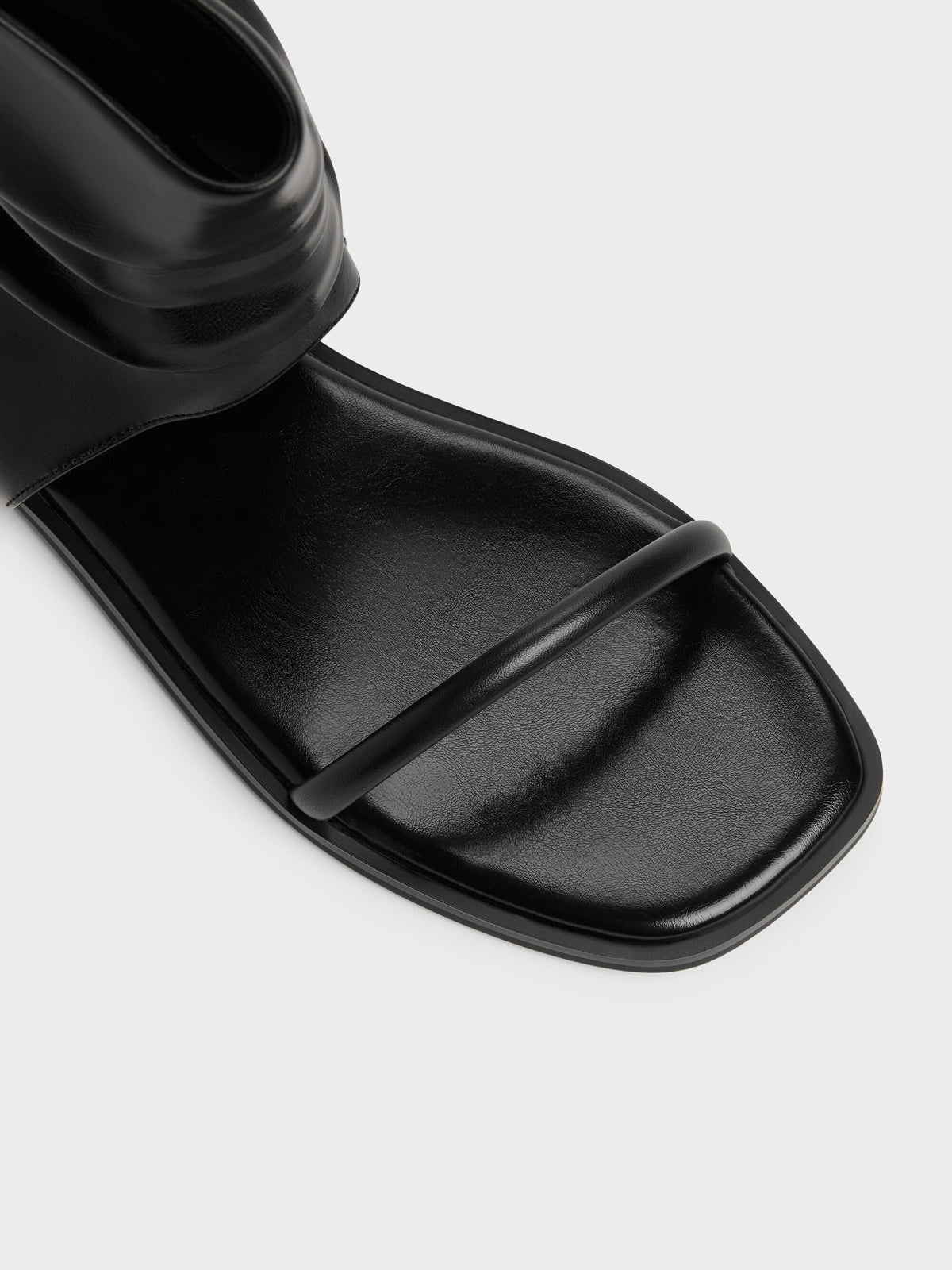Joplin Ruched Boot Sandals - Black | CHARLES & KEITH