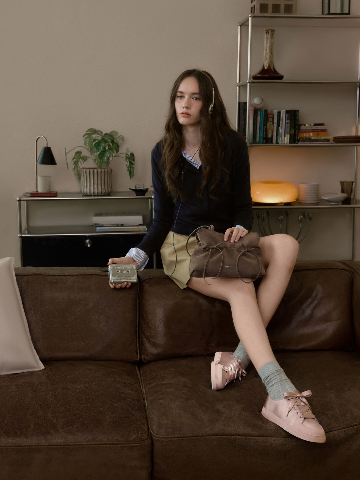 Satin Lace-Up Sneakers - Light Pink | CHARLES & KEITH