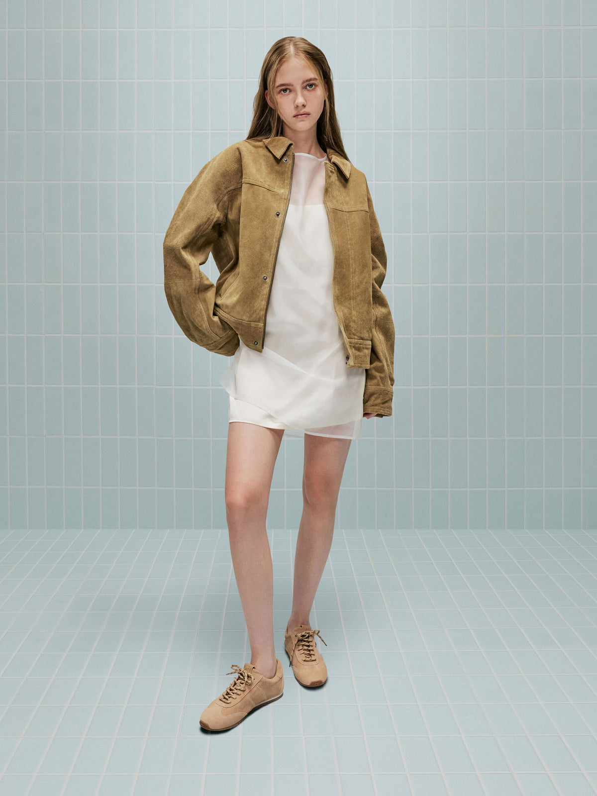 Jace Suede Sneakers - Beige | CHARLES & KEITH