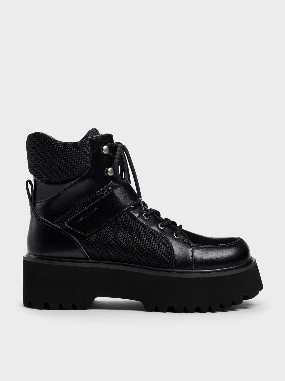 Eliot Platform Combat Boots - Black | CHARLES & KEITH