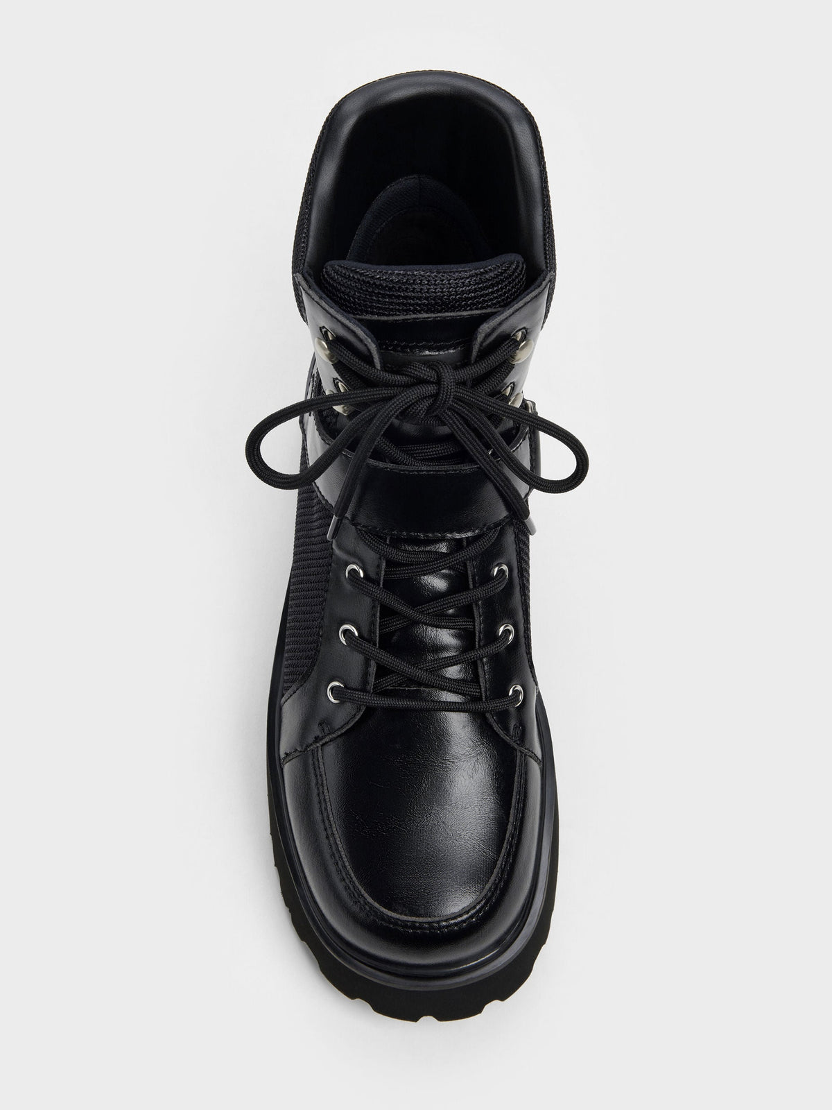 Eliot Platform Combat Boots - Black | CHARLES & KEITH