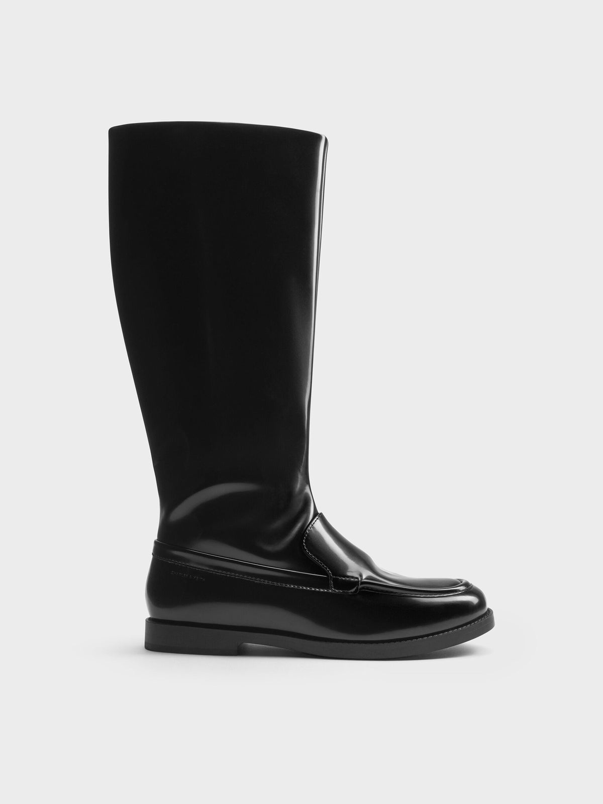 Jagger Knee-High Loafer-Boots - Black Box | CHARLES & KEITH