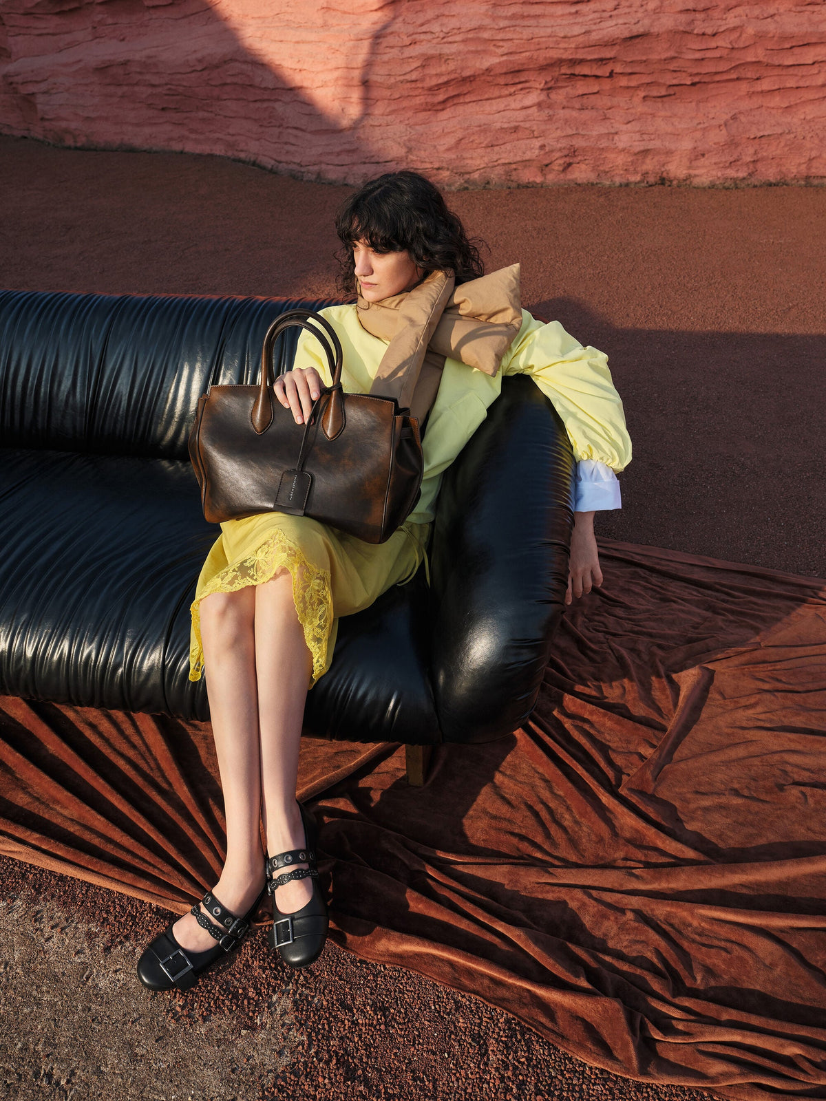 Large Ginevra Tote Bag - Brown | CHARLES & KEITH