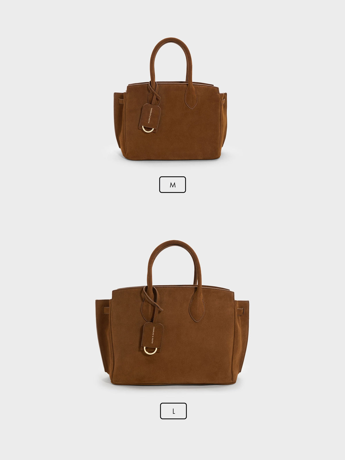 Large Ginevra Tote Bag - Pecan Brown | CHARLES & KEITH