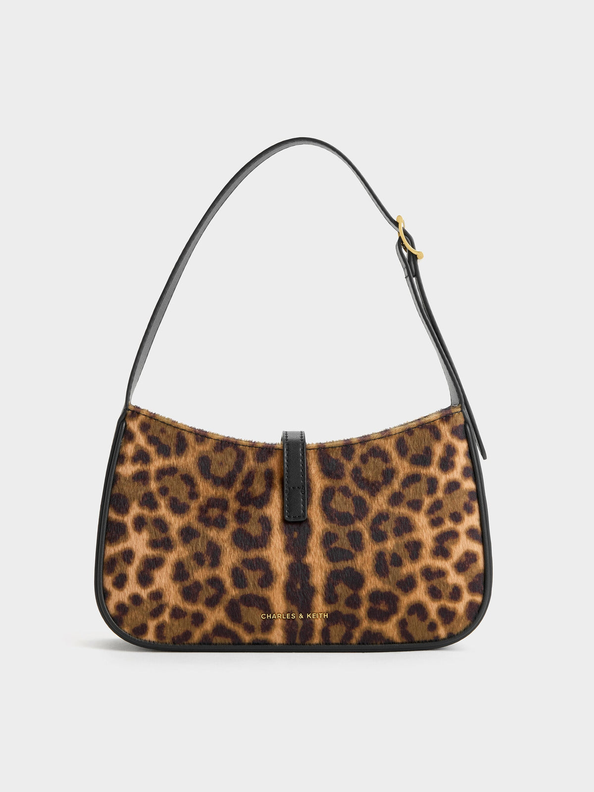 Cesia Leopard-Print Metallic-Accent Shoulder Bag - Multi | CHARLES & KEITH