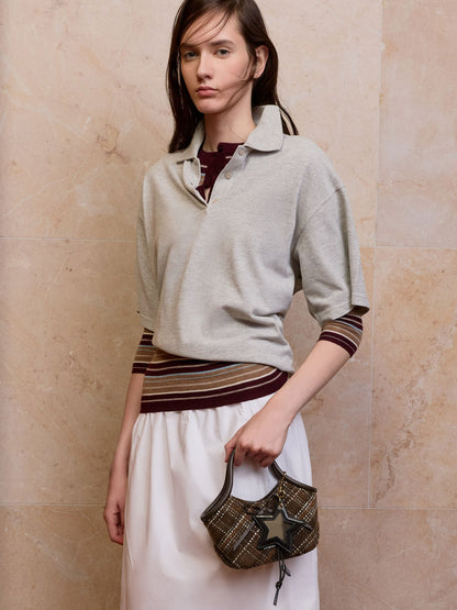 Hazel Checkered Bow Tubular Top Handle Bag - Multi | CHARLES & KEITH