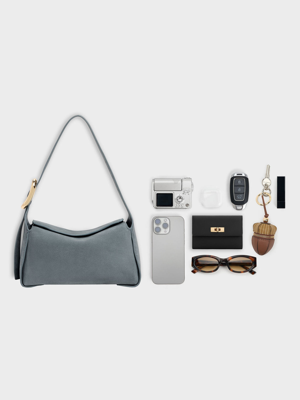 Aislin Shoulder Bag - Smoky Blue | CHARLES & KEITH