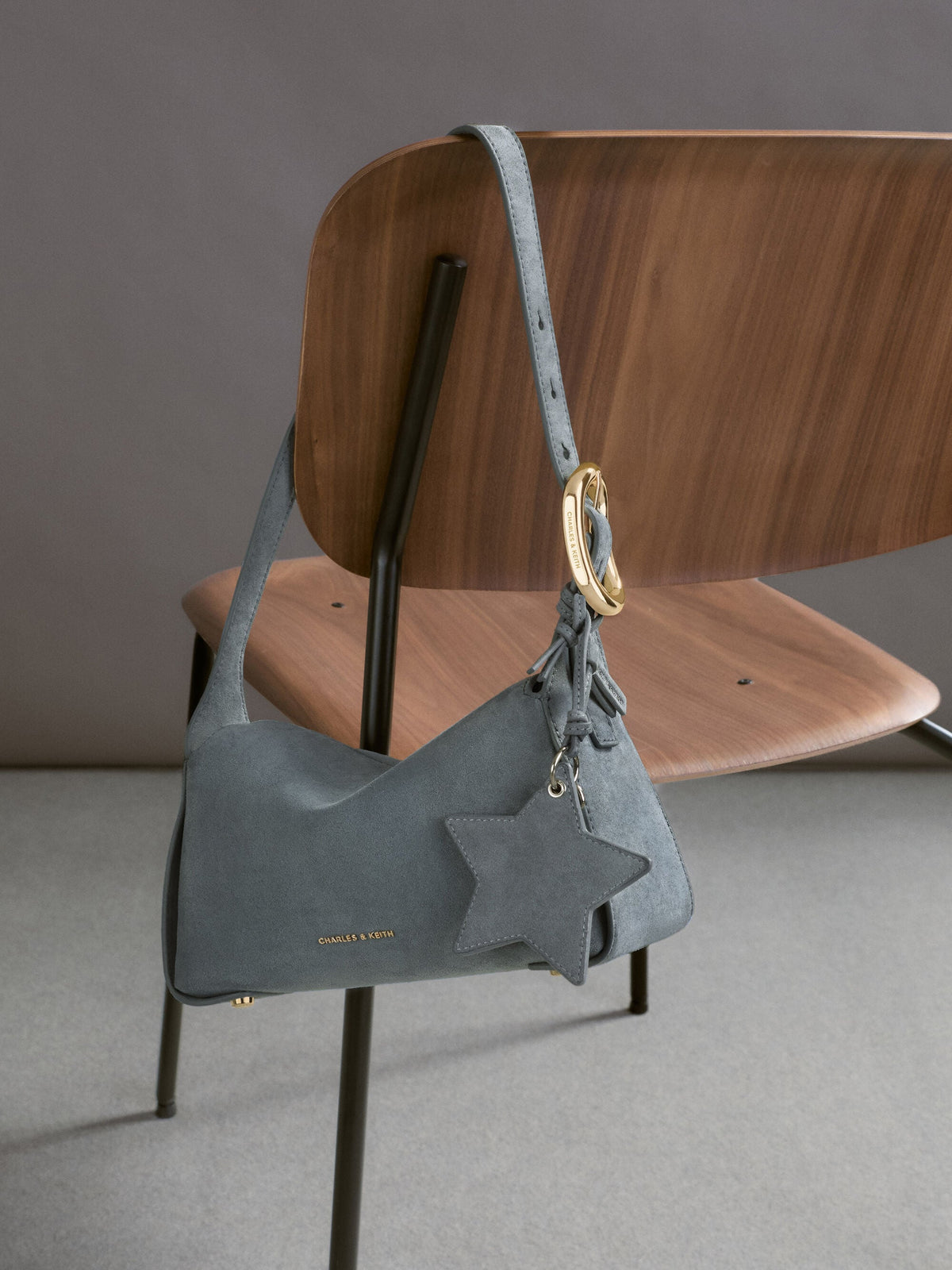 Aislin Shoulder Bag - Smoky Blue | CHARLES & KEITH