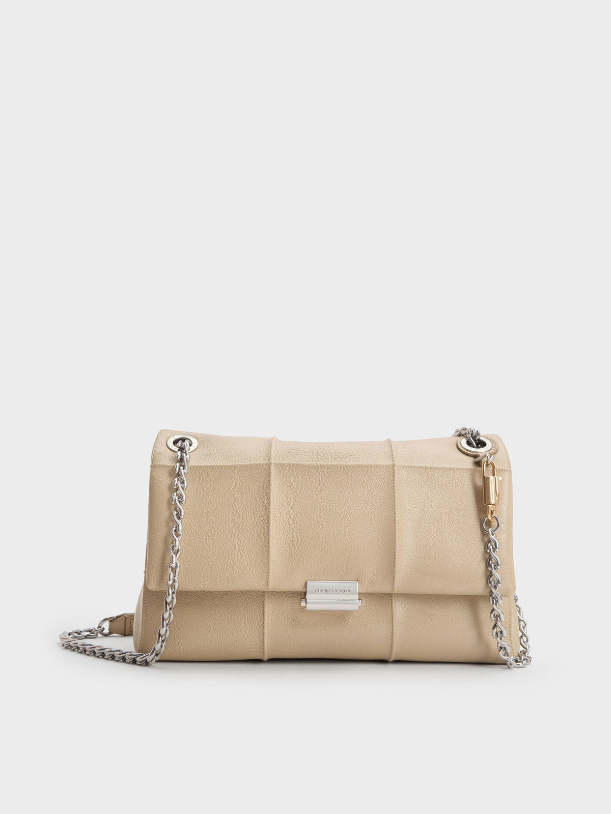 Delfina Quilted Chain-Strap Shoulder Bag - Sand Beige | CHARLES & KEITH
