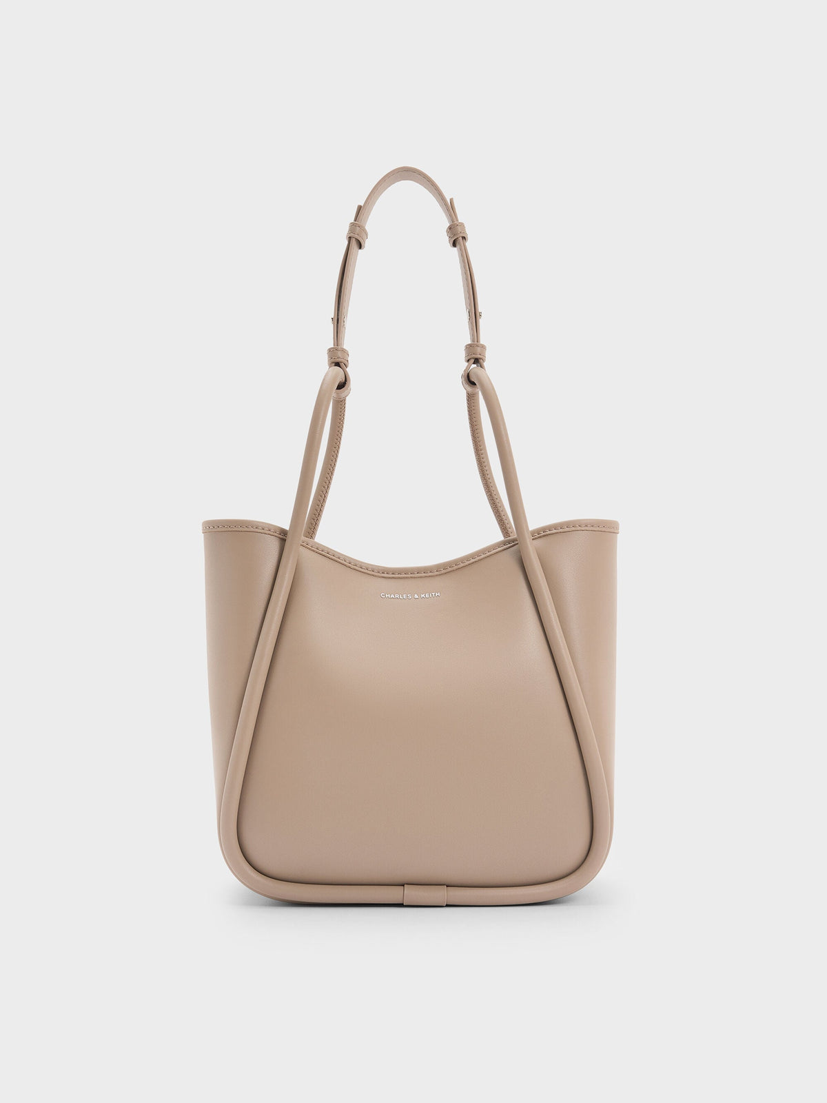 Mini Lyla Tubular Tote Bag - Taupe | CHARLES & KEITH