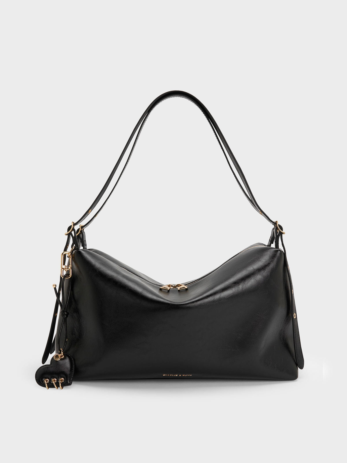 Rey Slouchy Shoulder Bag - Black | CHARLES & KEITH