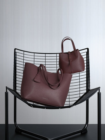 Beryl Tote Bag - Wineberry Red | CHARLES & KEITH