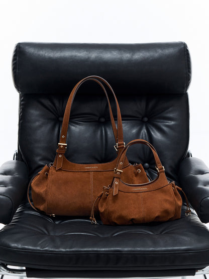 Lillith Drawstring Tote Bag - Pecan Brown | CHARLES & KEITH