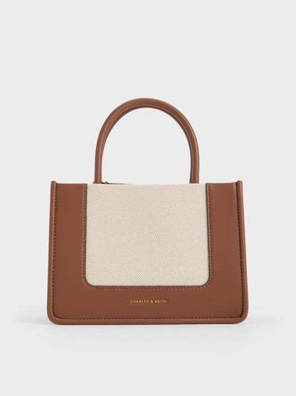 Mini Daylla Canvas Tote Bag - Tan | CHARLES & KEITH