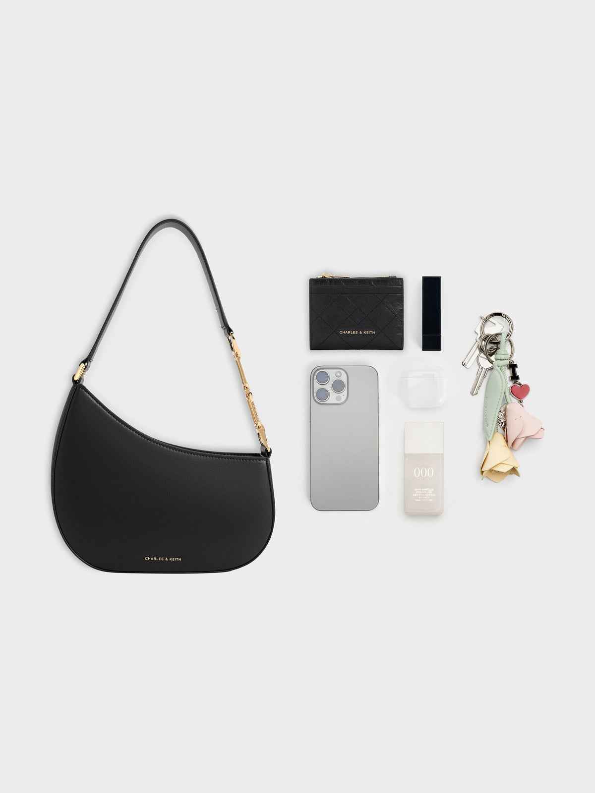 Agatha Chain-Strap Shoulder Bag - Black | CHARLES & KEITH