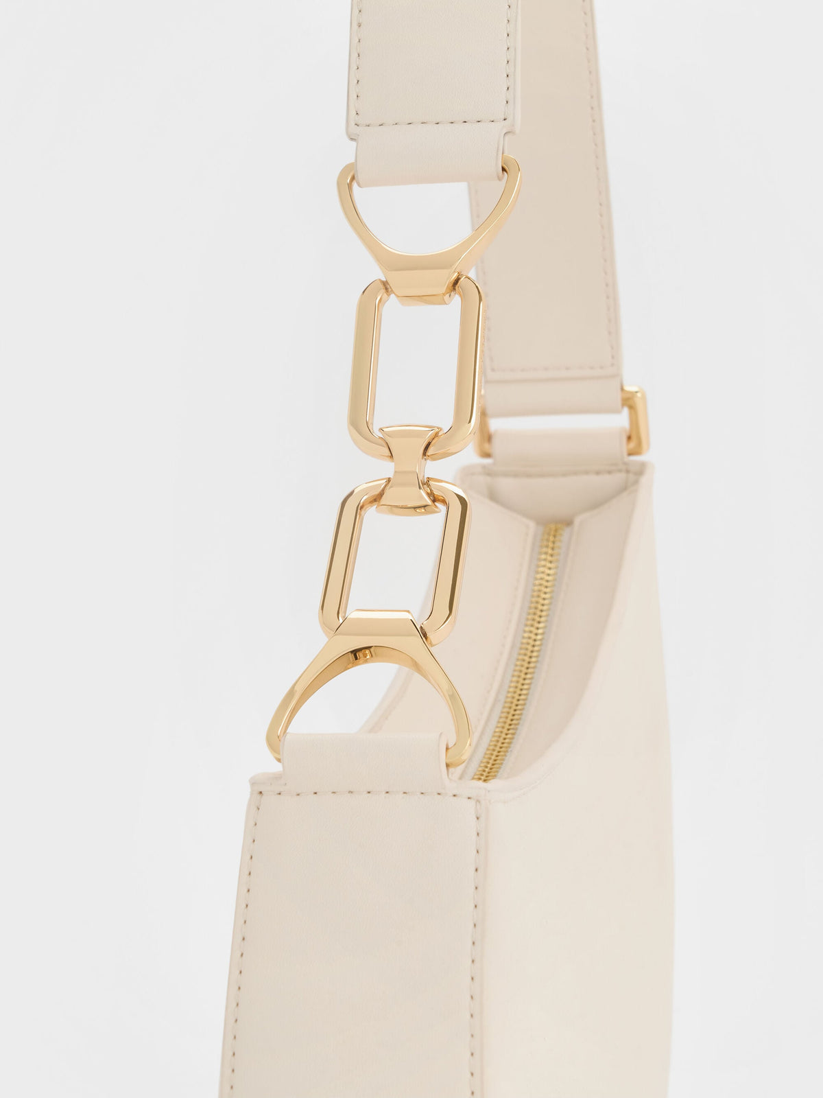 Agatha Chain-Strap Shoulder Bag - Cream | CHARLES & KEITH