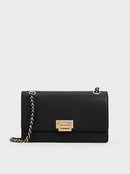 Everline Braided-Strap Shoulder Bag - Black | CHARLES & KEITH