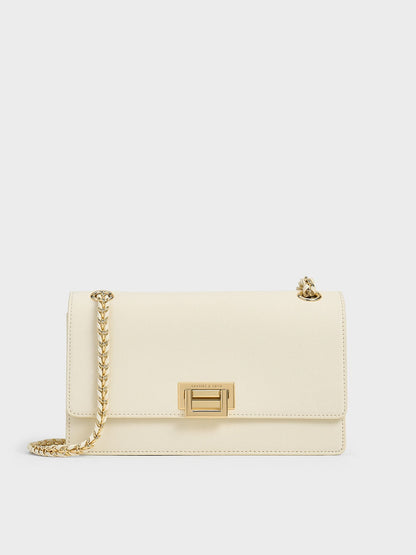 Everline Braided-Strap Shoulder Bag - Cream | CHARLES & KEITH
